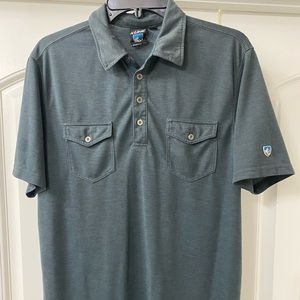 KUHL Mens Gray polo shirt size Large EUC!